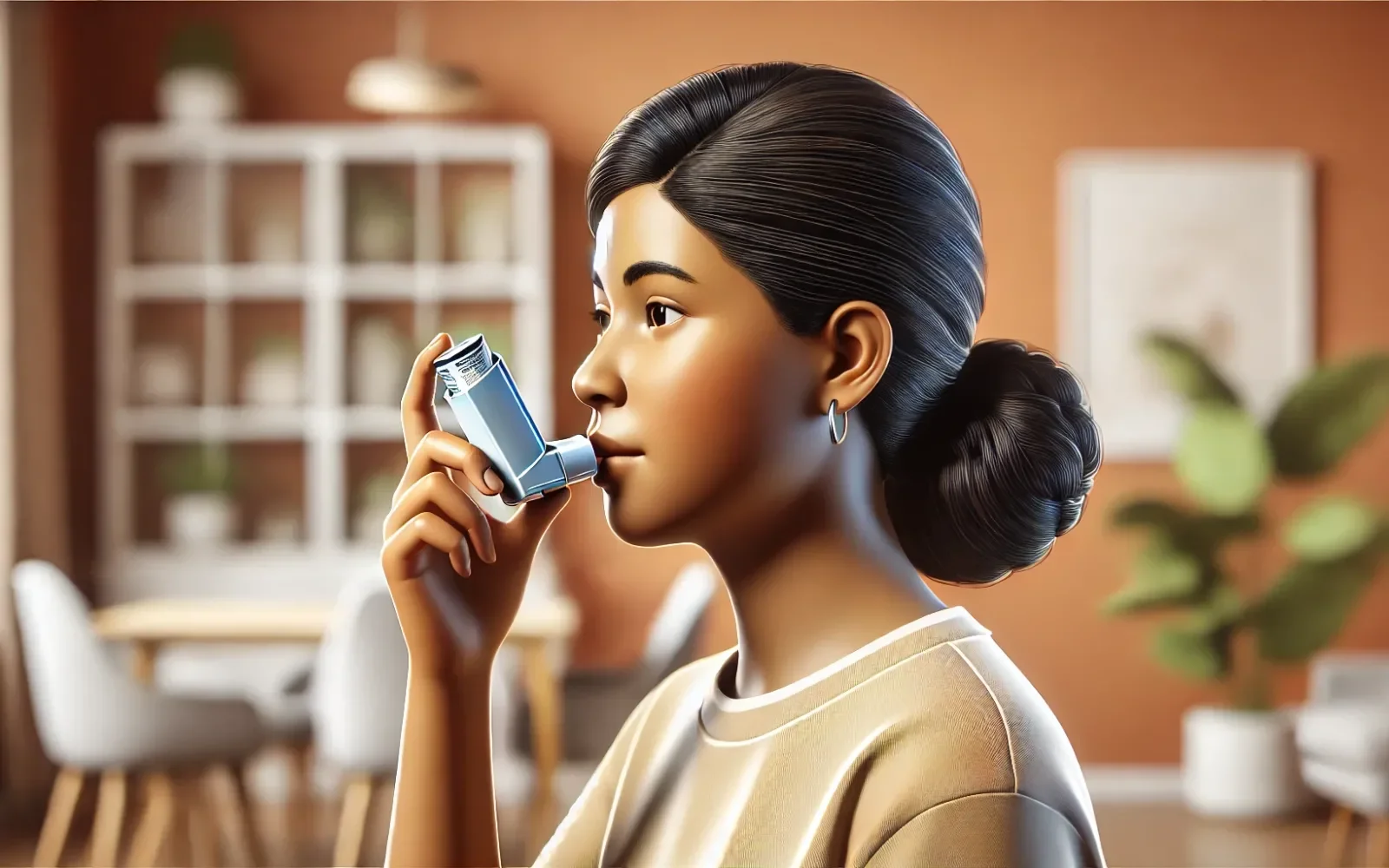 a_realistic_and_detailed_image_of_a_latina_woman_using_an_asthma_inhaler._she_should_be_depicted_in_a_comfortable_indoor_setting_holding_the_inhaler