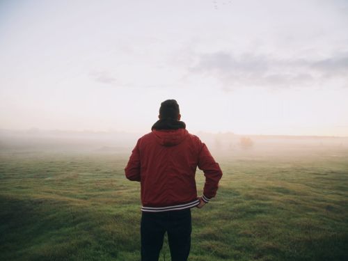 Man standing in field
