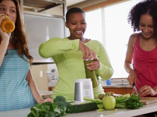 3 ladies doing food prep