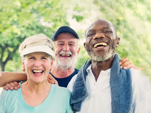 group of active seniors