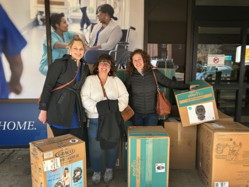 Mitsui USA employees Bailey Veach, Jessica Redman, and Zoe Teets (with Karen Bateman not pictured) visited Nashville General Hospital to deliver these special "safety care packages" of car seats. Their generous donation ensures that families in need can bring their newborns home safely, spreading joy and support to new parents in our community.