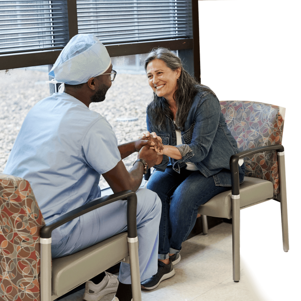 image of doctor and patient in waiting area