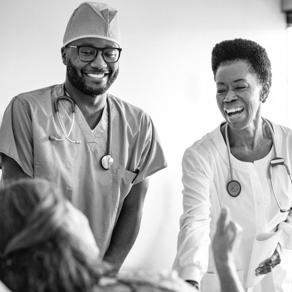 Nurse and physician with patient at Nashville General Hospital