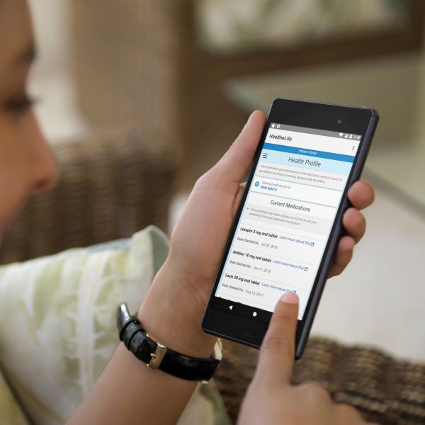 HealtheLife app on an Android phone