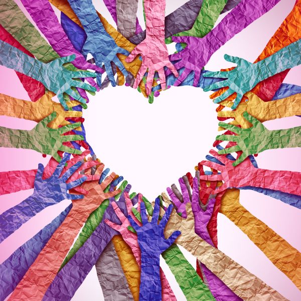 Paper Hands make a heart