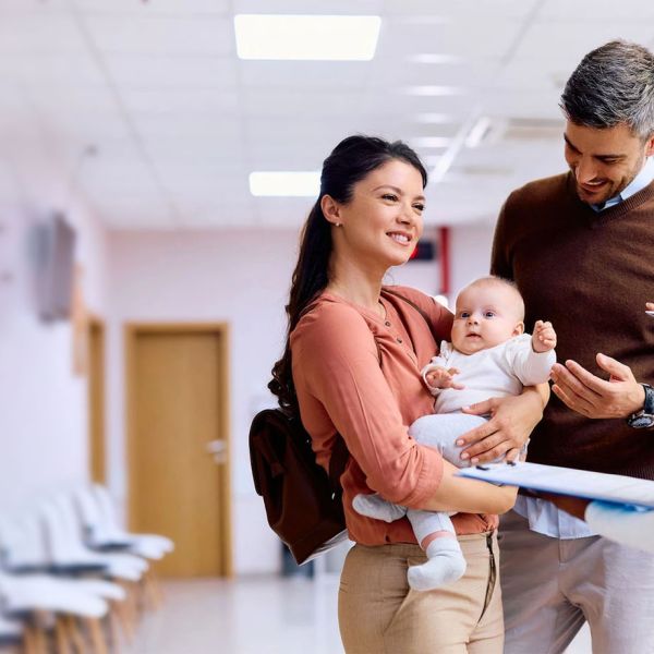 Family with newborn baby