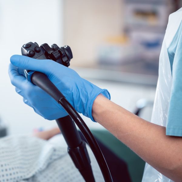 image of doctor using a colonoscopy scope