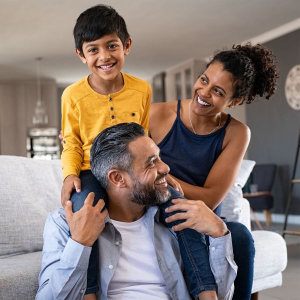 family in a living room